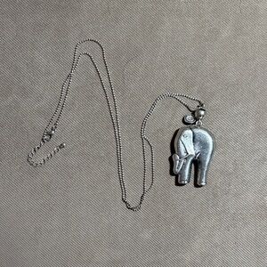 Silver Elephant Pendant Necklace